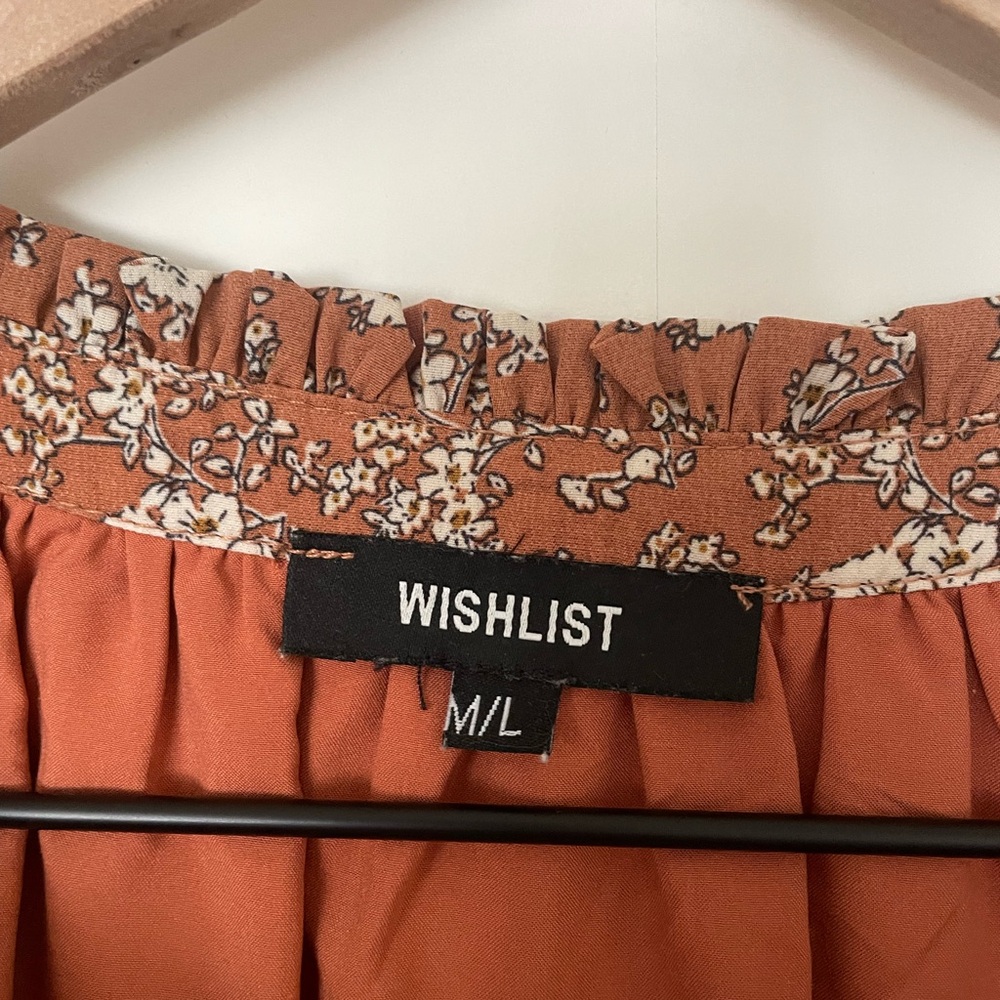 Wishlist Rust Floral Long Sleeve Mini Dress - Picture 3 of 3